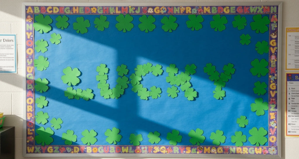 SHAPES ETC. Four Leaf Clover Bright Neon Single Color Small Cut-Outs- 3” x 3”