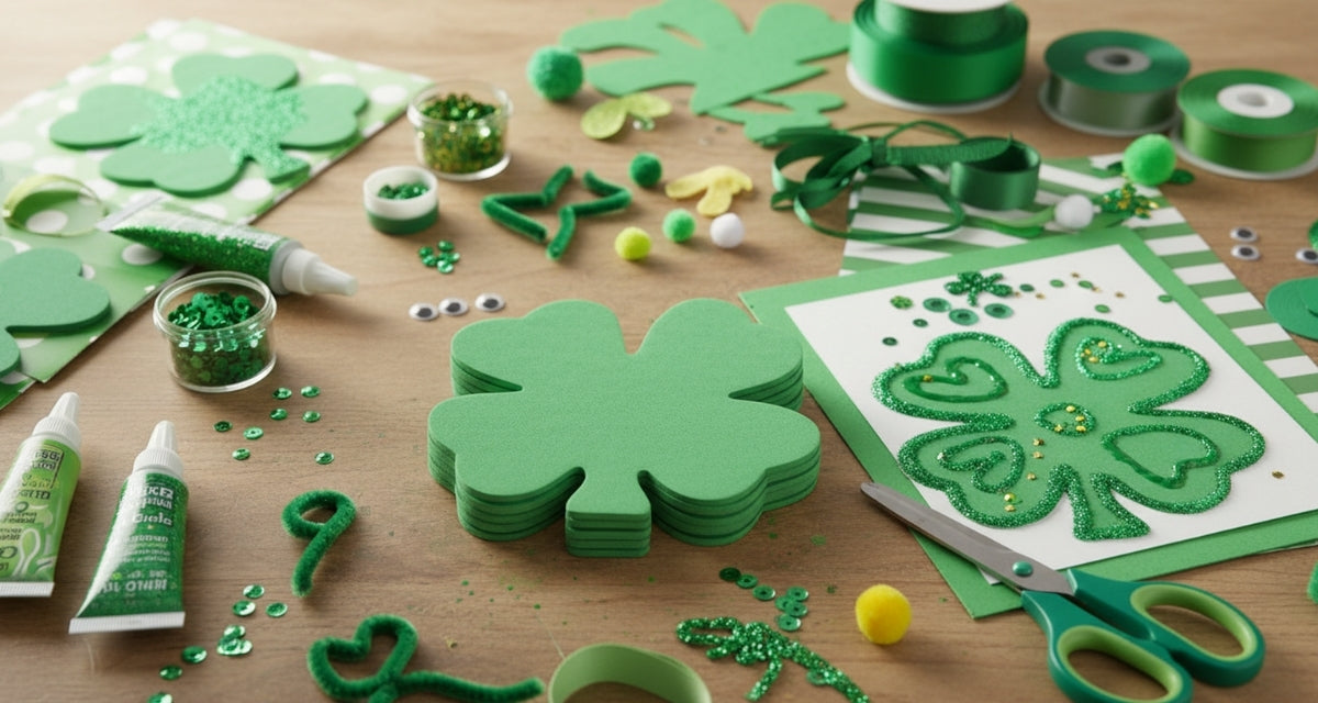 SHAPES ETC. Four Leaf Clover Bright Neon Single Color Small Cut-Outs- 3” x 3”