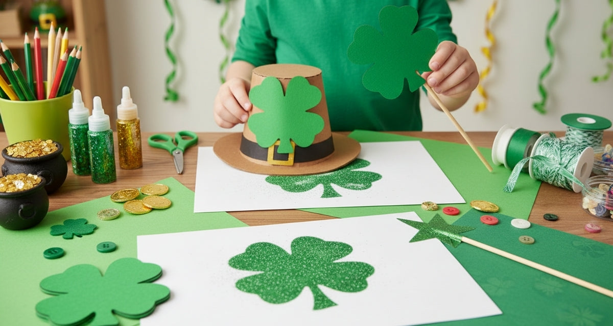SHAPES ETC. Four Leaf Clover Bright Neon Single Color Small Cut-Outs- 3” x 3”