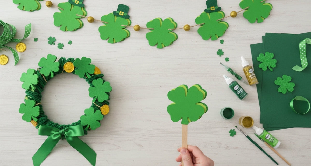 SHAPES ETC. Four Leaf Clover Bright Neon Single Color Small Cut-Outs- 3” x 3”