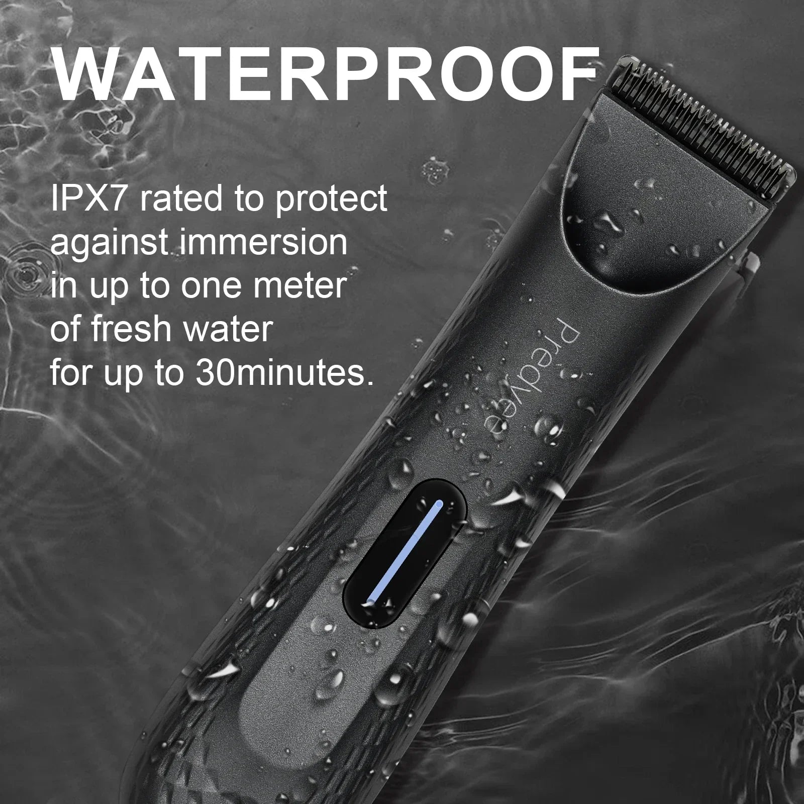 Electric Body & Hair Trimmer for Men Waterproof Groomer Black