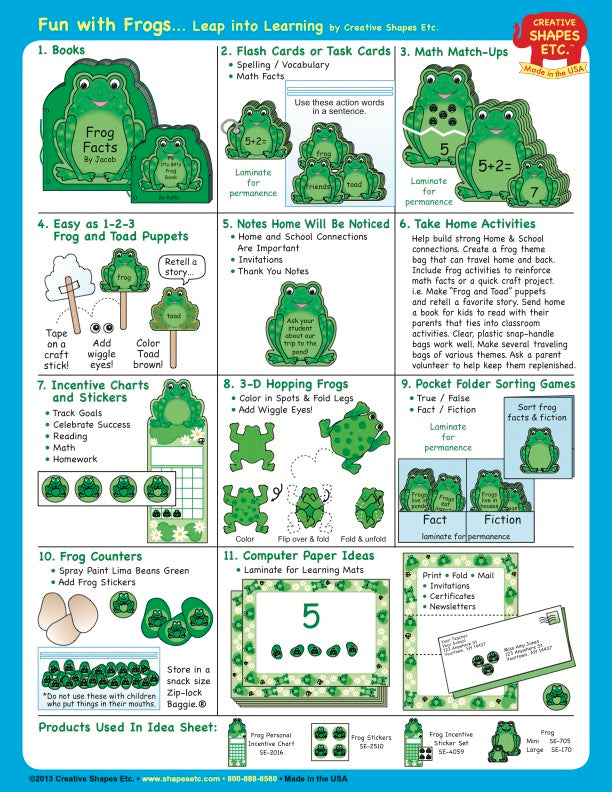 SHAPES ETC. Incentive Sticker Set - Frog