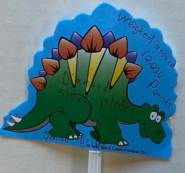 SHAPES ETC. Large Notepad - Stegosaurus