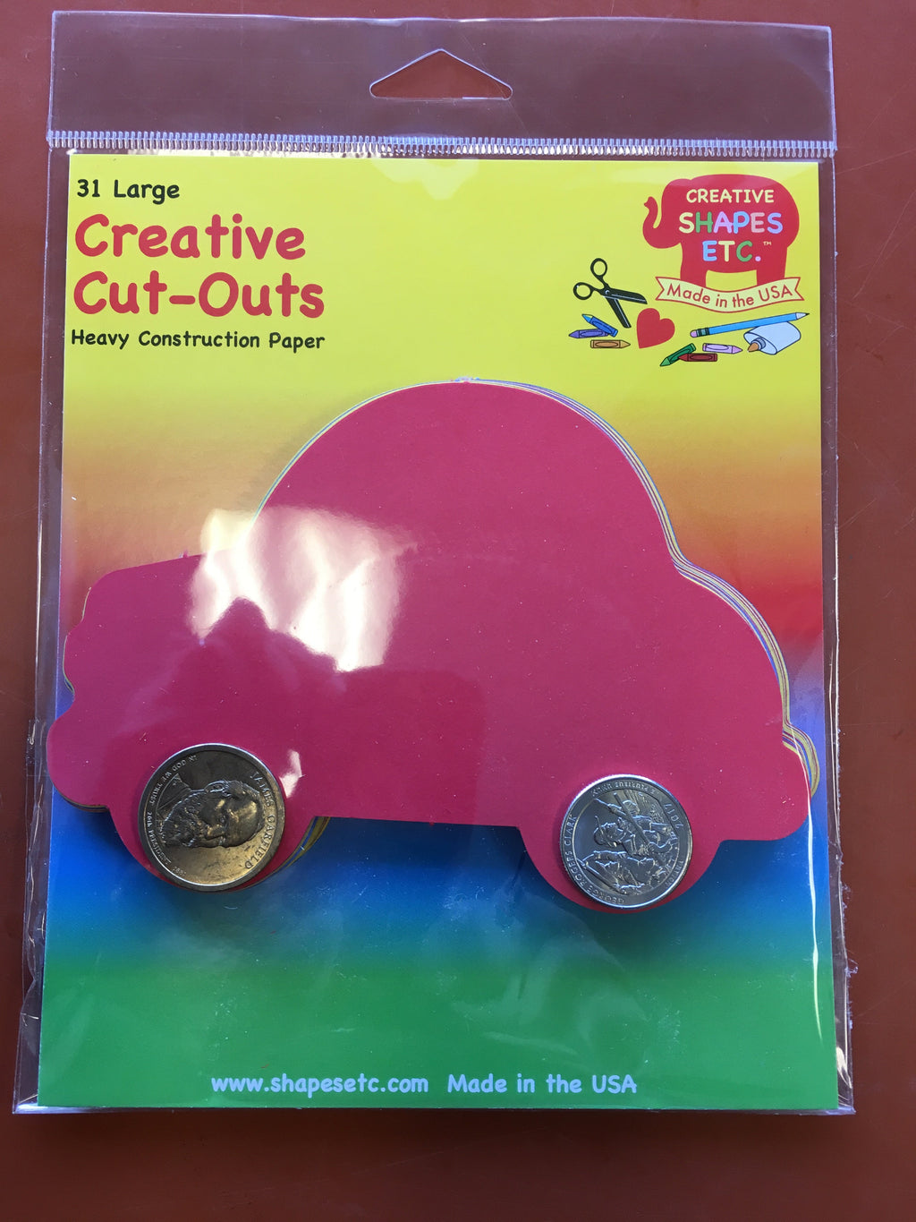 SHAPES ETC. Car Tri-Color Creative Cut-Outs- 5.5"