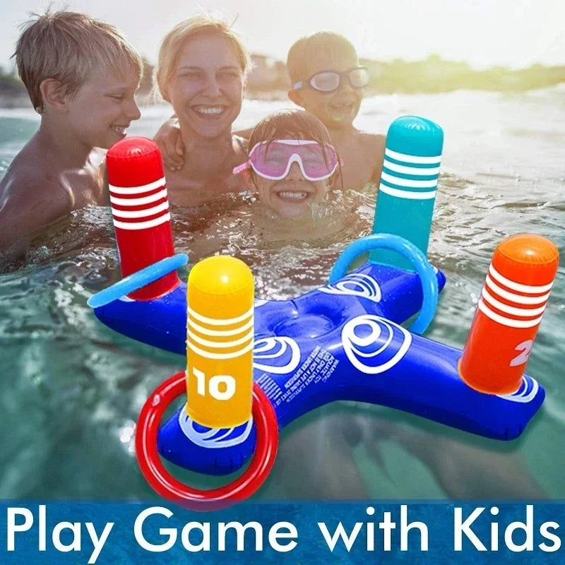 Inflatable Ring Toss Game Floating Pool Toys Set