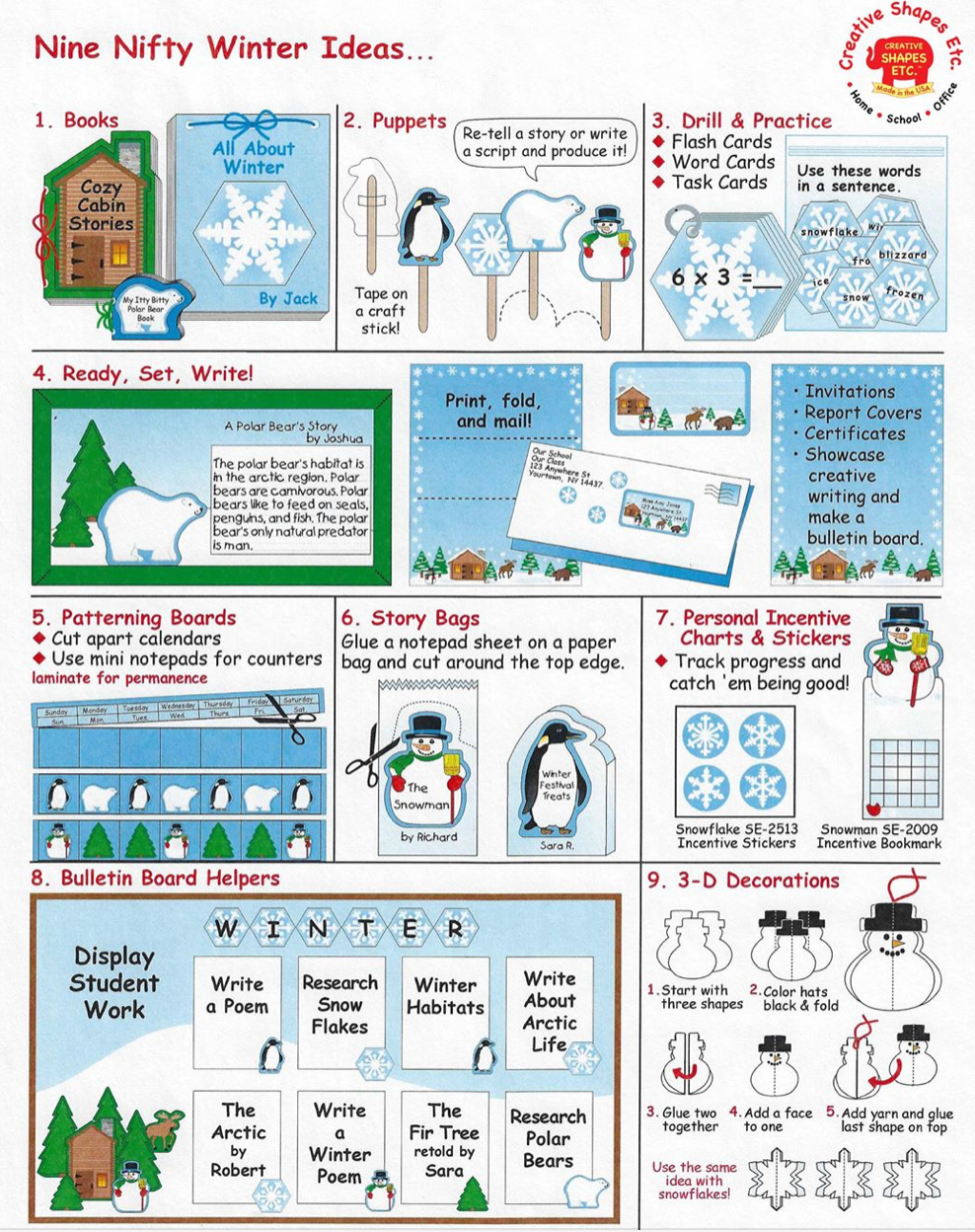 SHAPES ETC. Mini Notepad Set - Winter