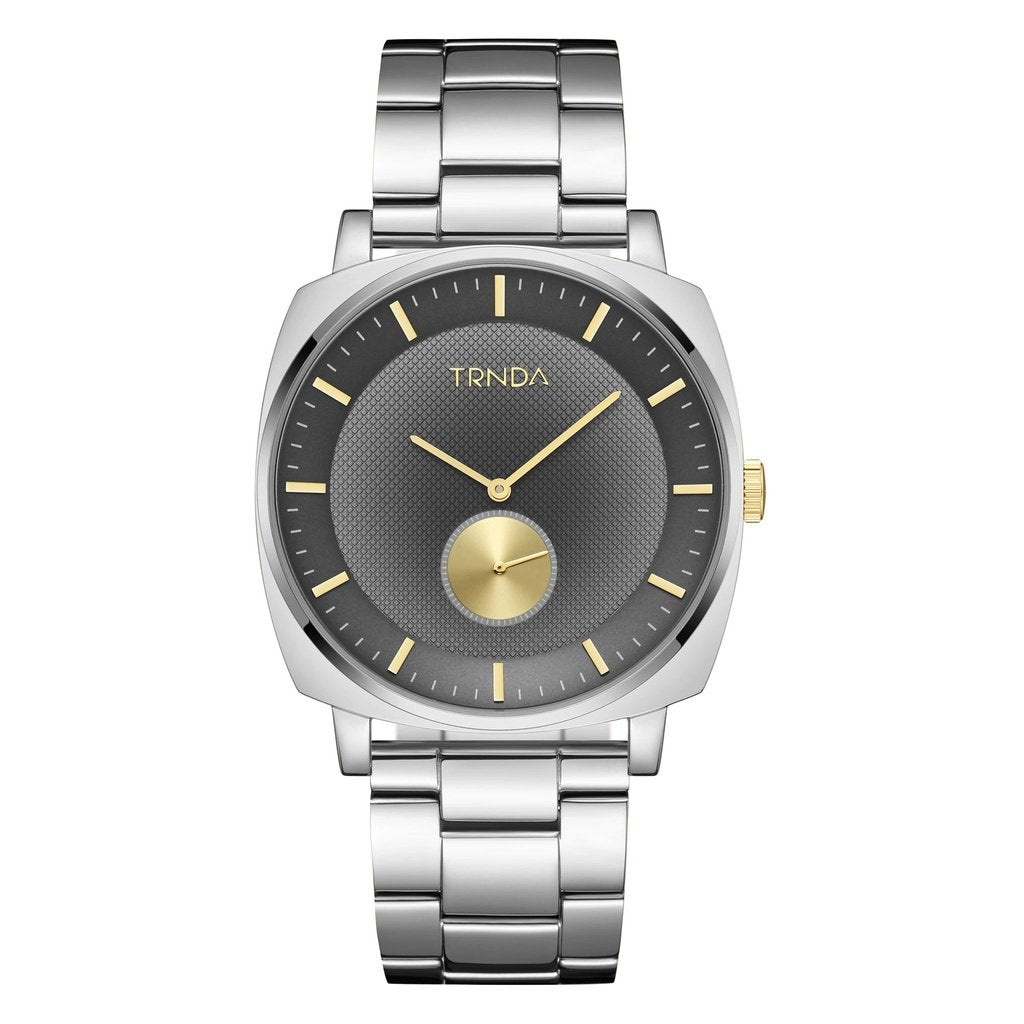 Trnda Men's Stainless Steel Watch, Silver Gradient Dial | Tr45ss