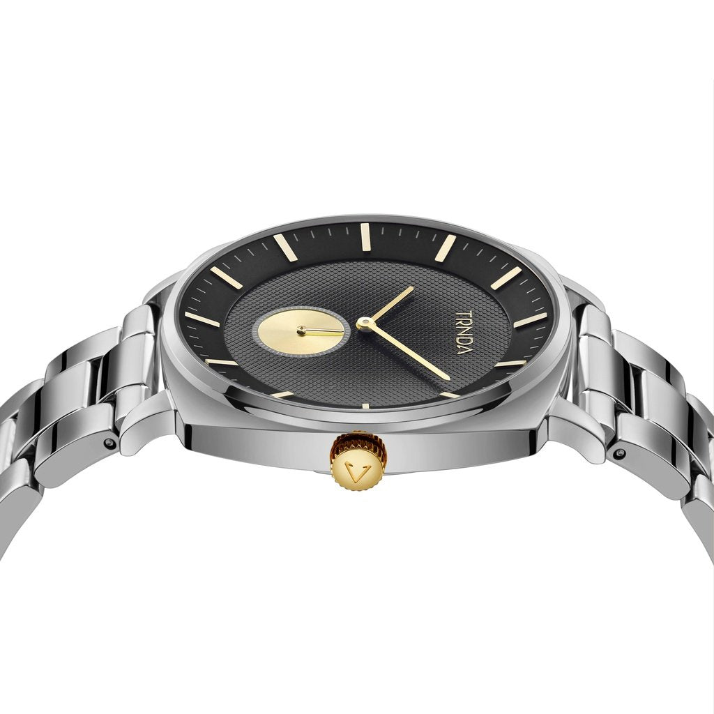Trnda Men's Stainless Steel Watch, Silver Gradient Dial | Tr45ss
