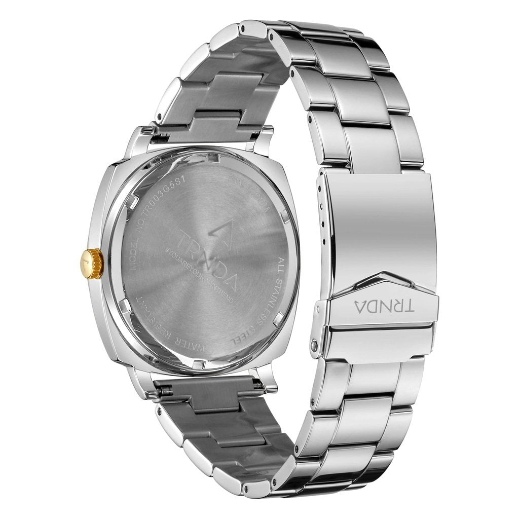 Trnda Men's Stainless Steel Watch, Silver Gradient Dial | Tr45ss