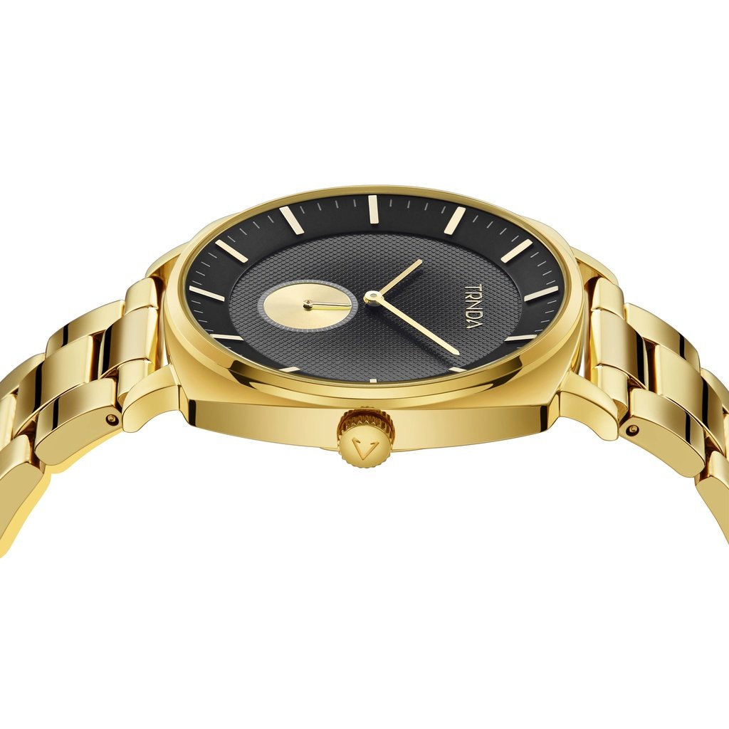 Trnda Men's Gold Stainless Steel Watch, Grey Dial | Trnda-45mm