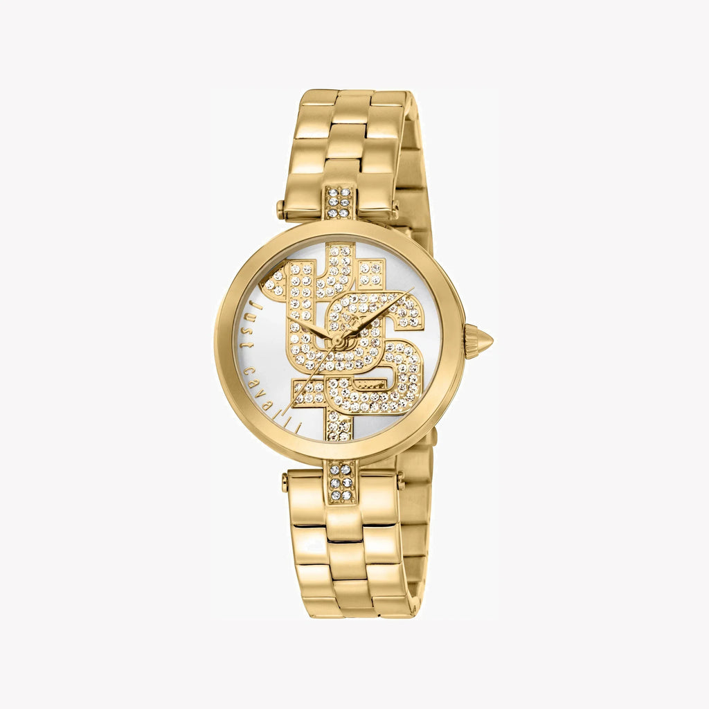 Just Cavalli Women's Gold Stainless Steel Watch, Silver Dial | Jc1l241m0055